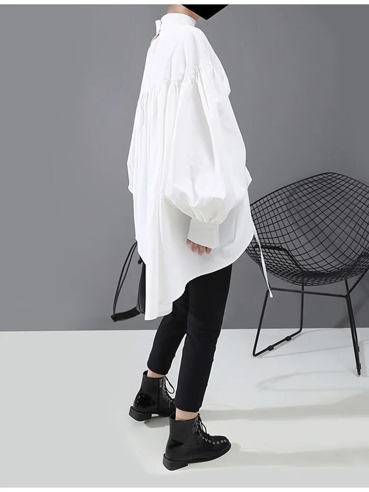 Runched Shirt/Dress White - The Vault by Sacha