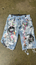 Painted Denim Bermuda