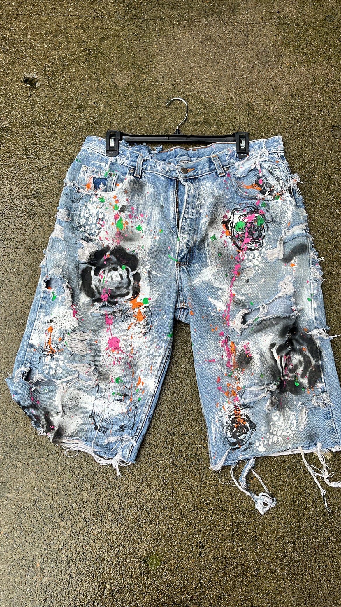 Painted Denim Bermuda