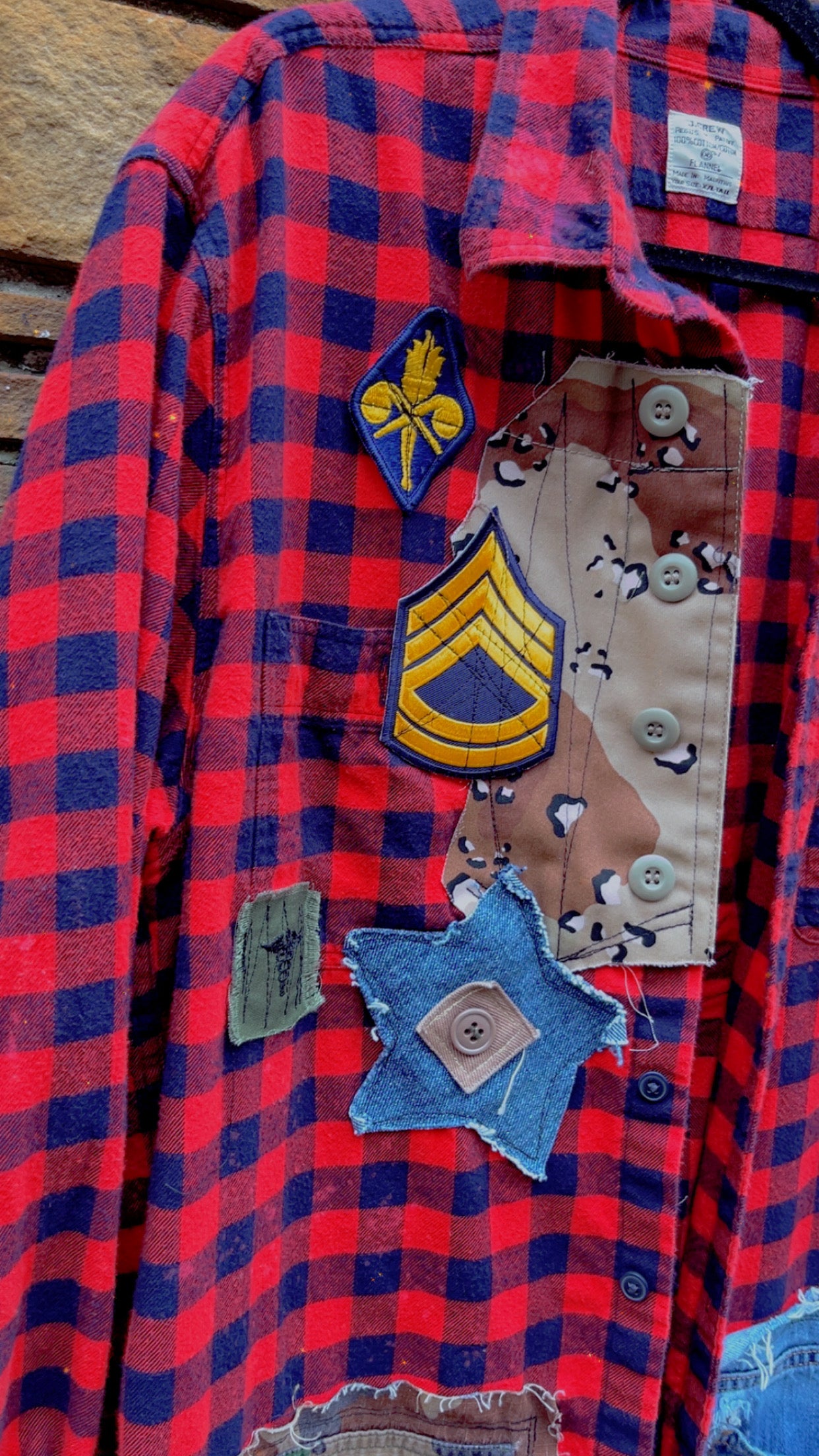 Custom Multi Plaid Red+ Blue Patchwork Duster - The Vault by Sacha