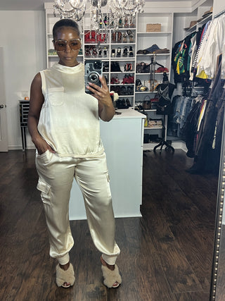 Satin Cargo Jogger Set - The Vault by Sacha