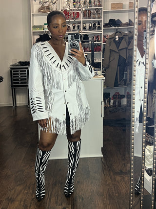 Genuine Leather Fringe Top/Dress