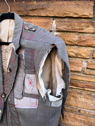 Custom Short Sleeve Gray Crop Blazer 8