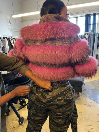 Genuine Fur & Tweed Coat - The Vault by Sacha