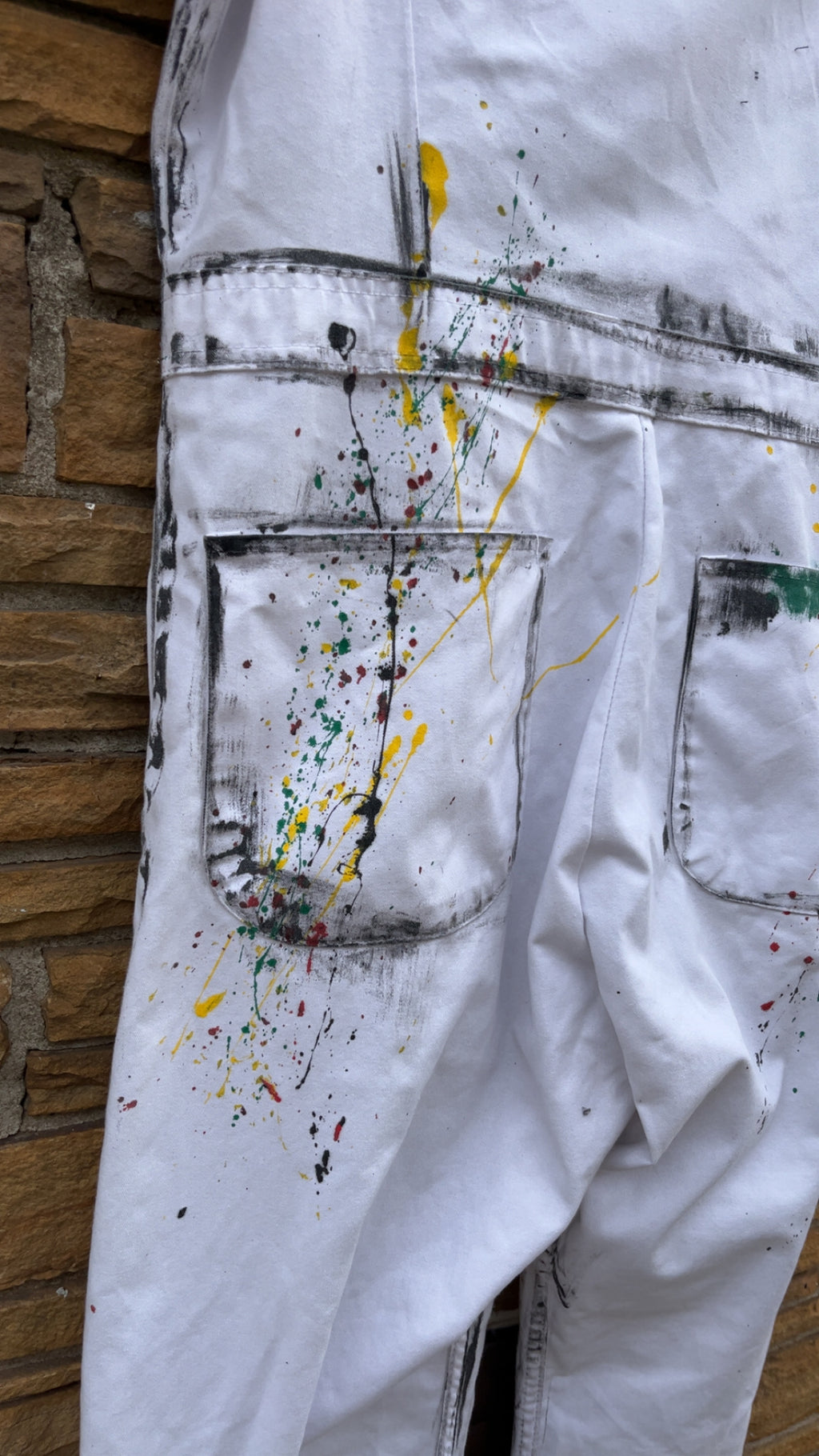 Custom White Paint Splatter Jumpsuit - The Vault by Sacha