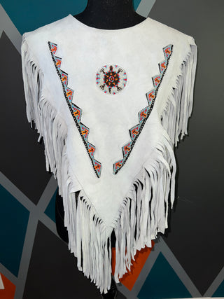 Suede beaded Poncho -Preorder