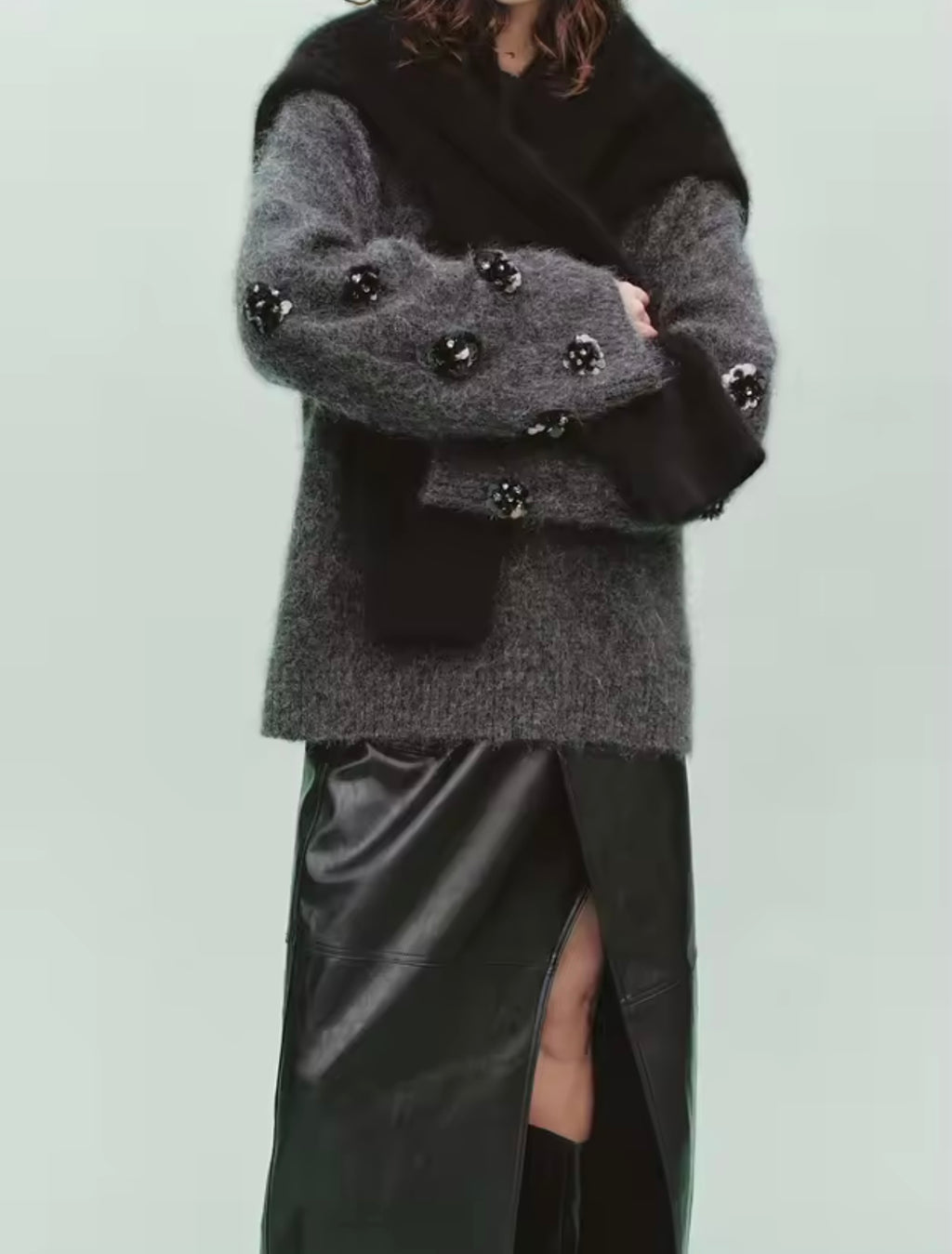 Maxi Split Leather Skirt - The Vault by Sacha