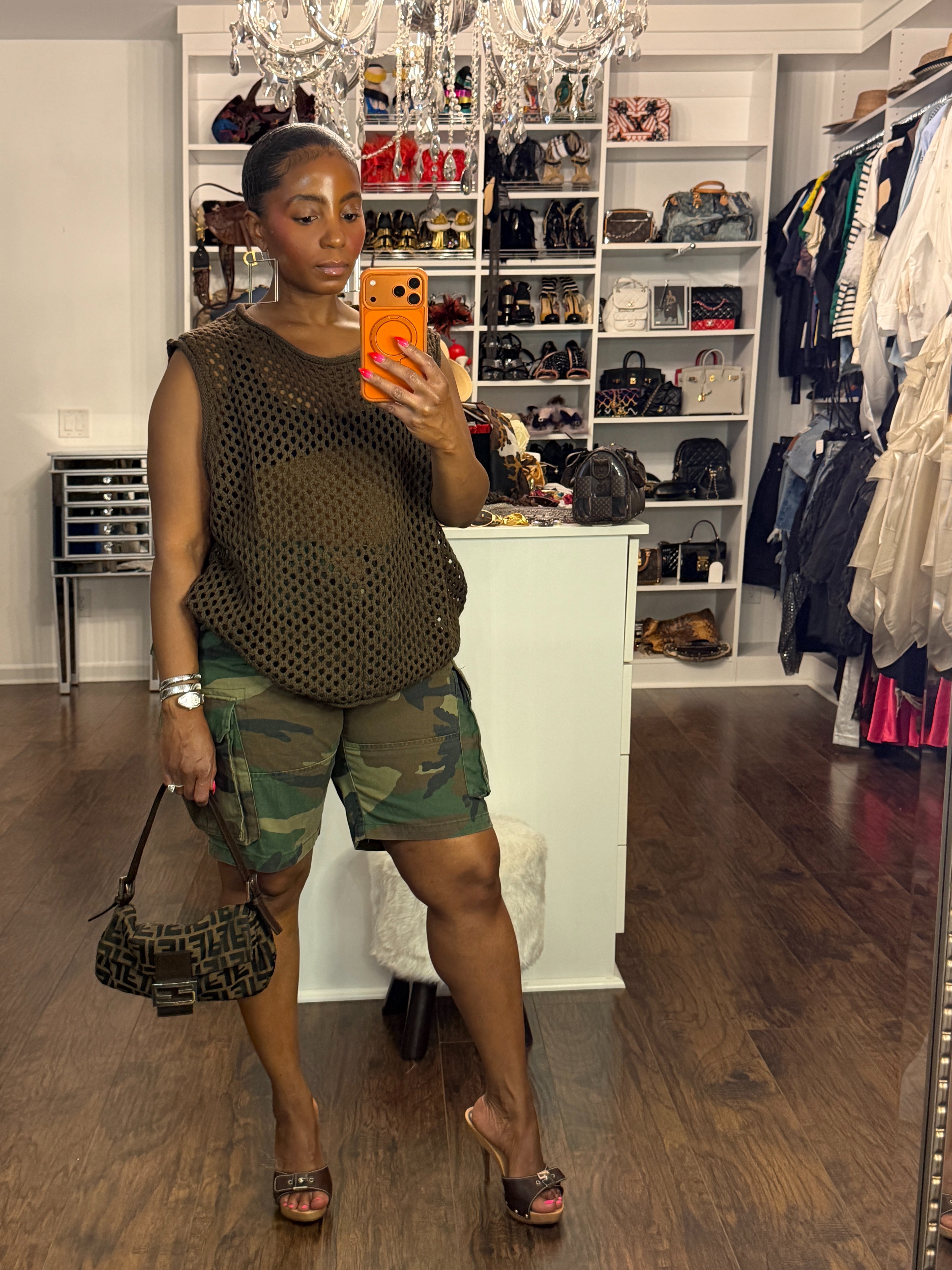 Easy Breezy Open-Knit Top-Chocolate