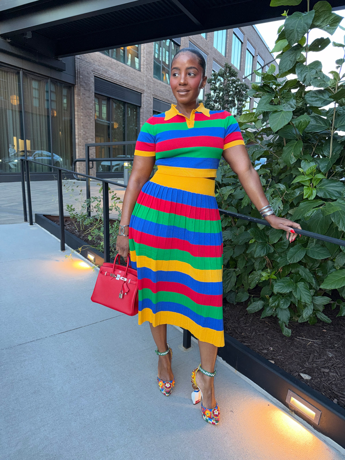 Color Play Knit Two-Piece Set
