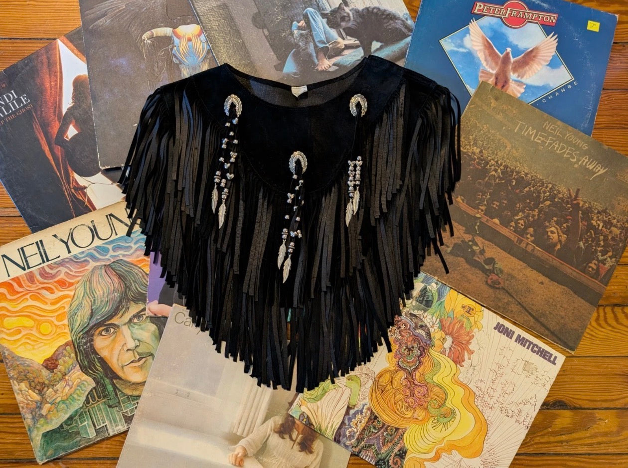 Suede Beaded Poncho
