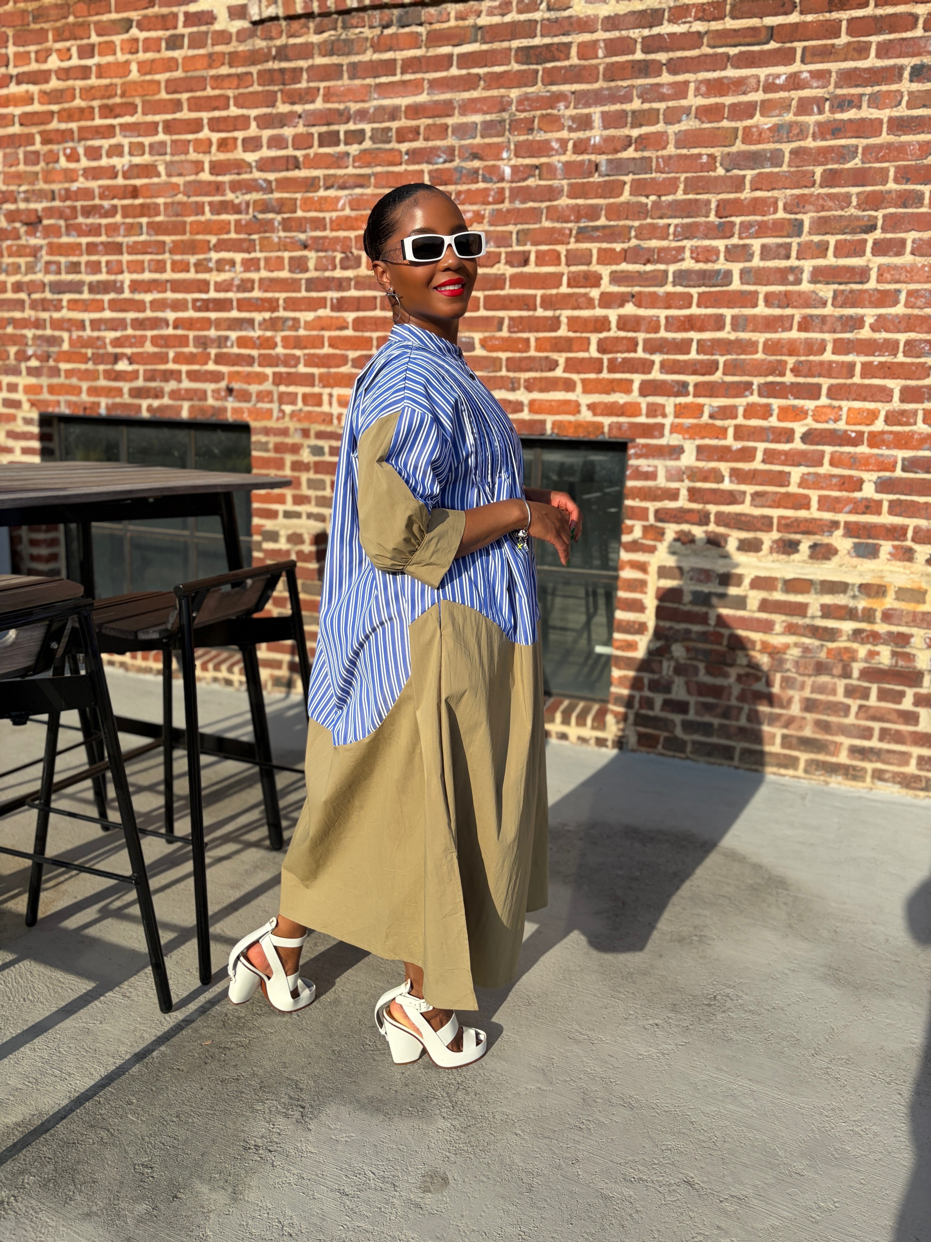 Pinstripe & Poise Shirt Dress - The Vault by Sacha