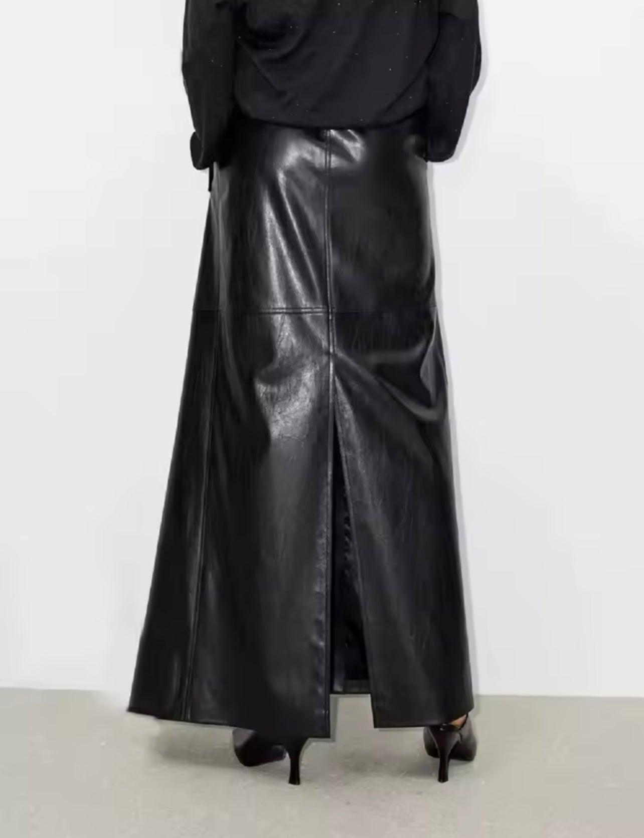 Maxi Split Leather Skirt - The Vault by Sacha