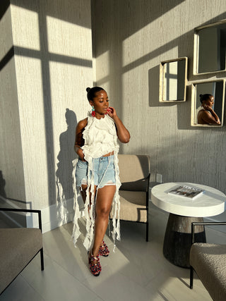 Light Wash Distressed Denim Shorts | FINAL SALE - The Vault by Sacha