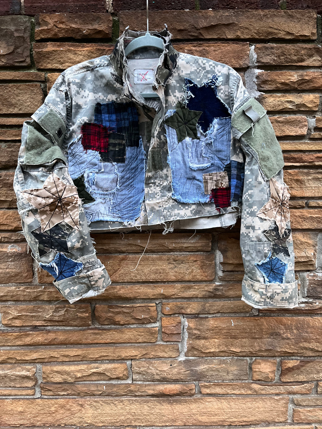 Custom Digital Multi Patchwork Crop Jacket - The Vault by Sacha