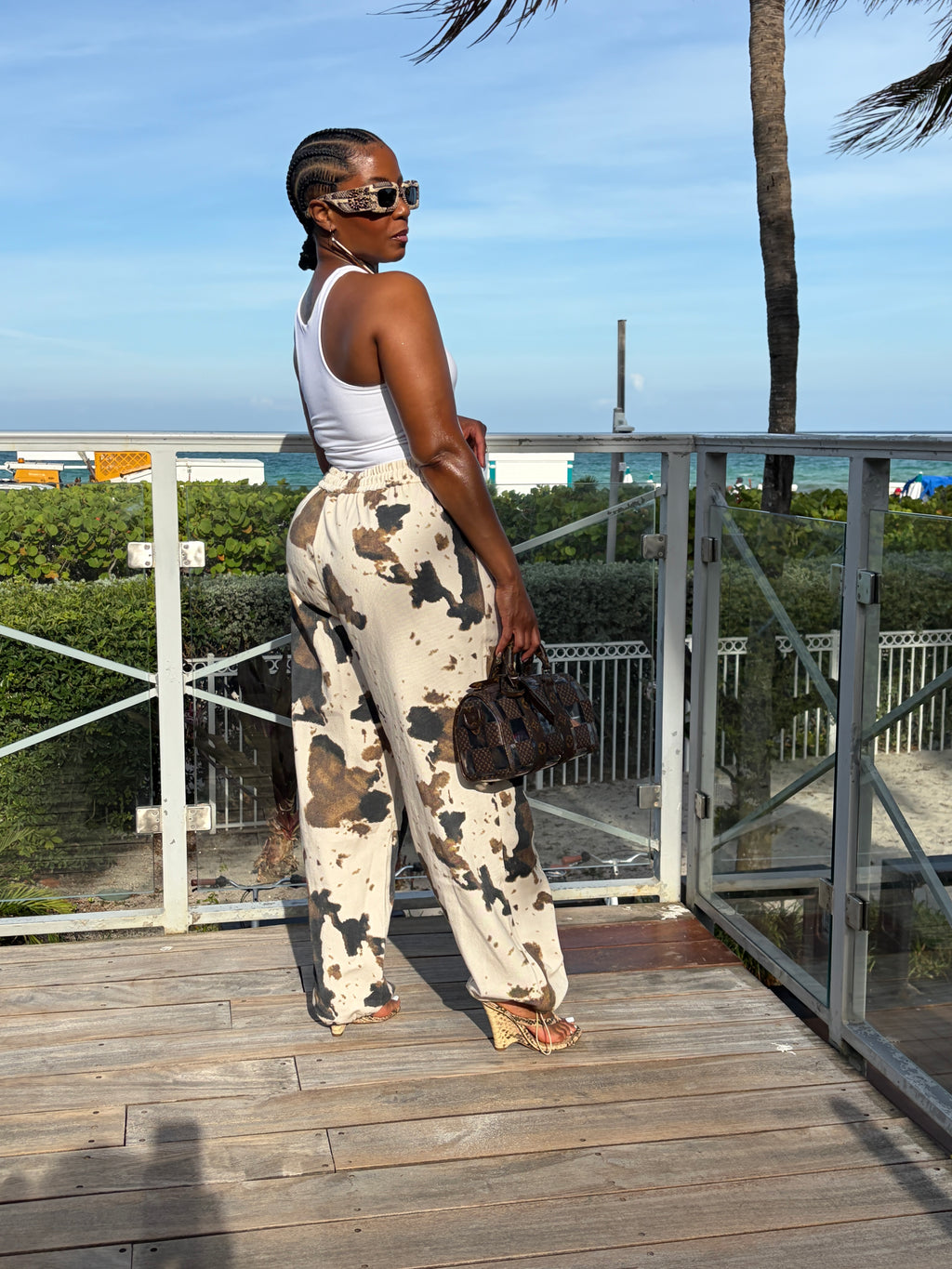 Driftwood Cowhide Joggers - The Vault by Sacha