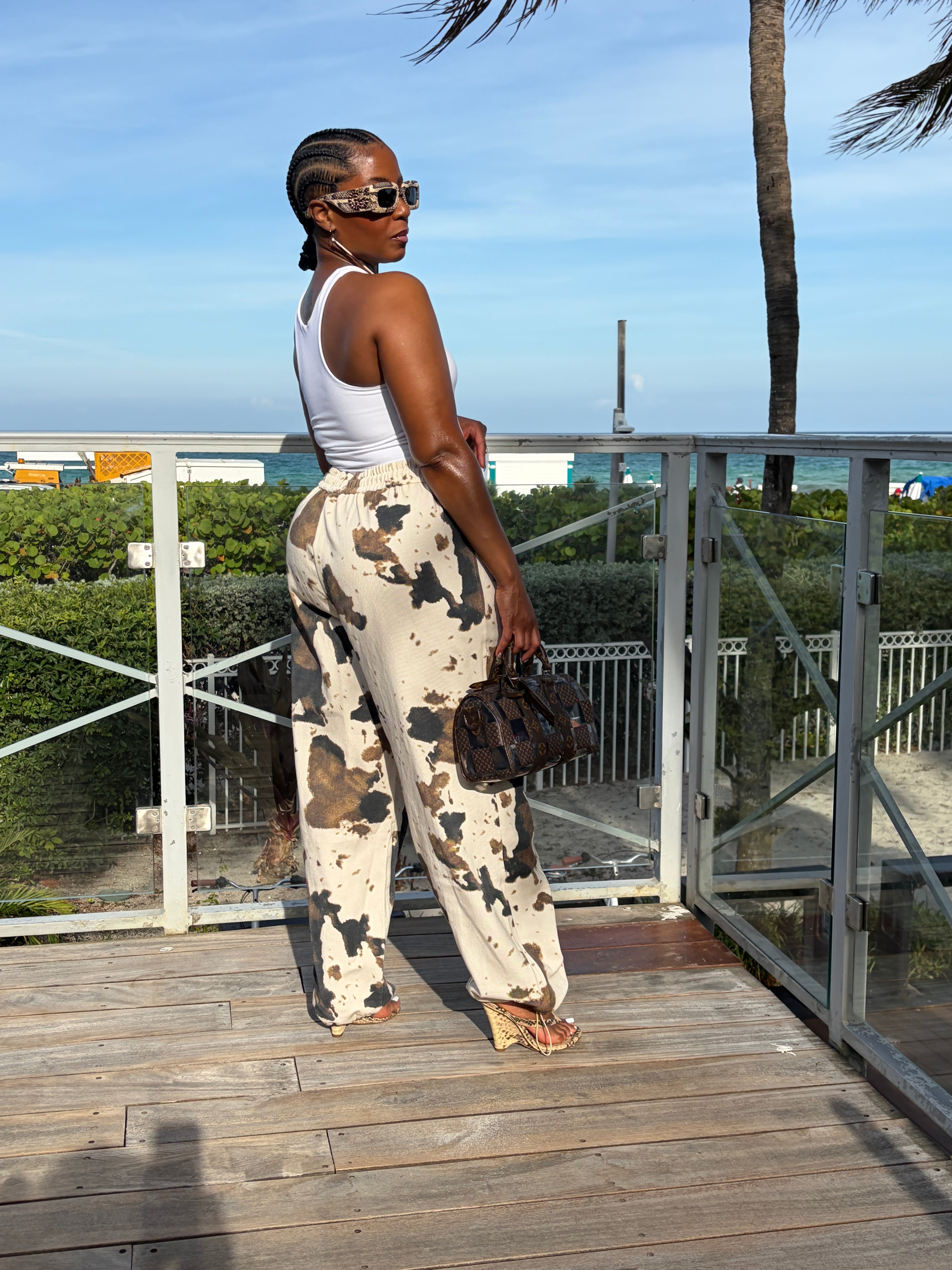 Driftwood Cowhide Joggers - The Vault by Sacha