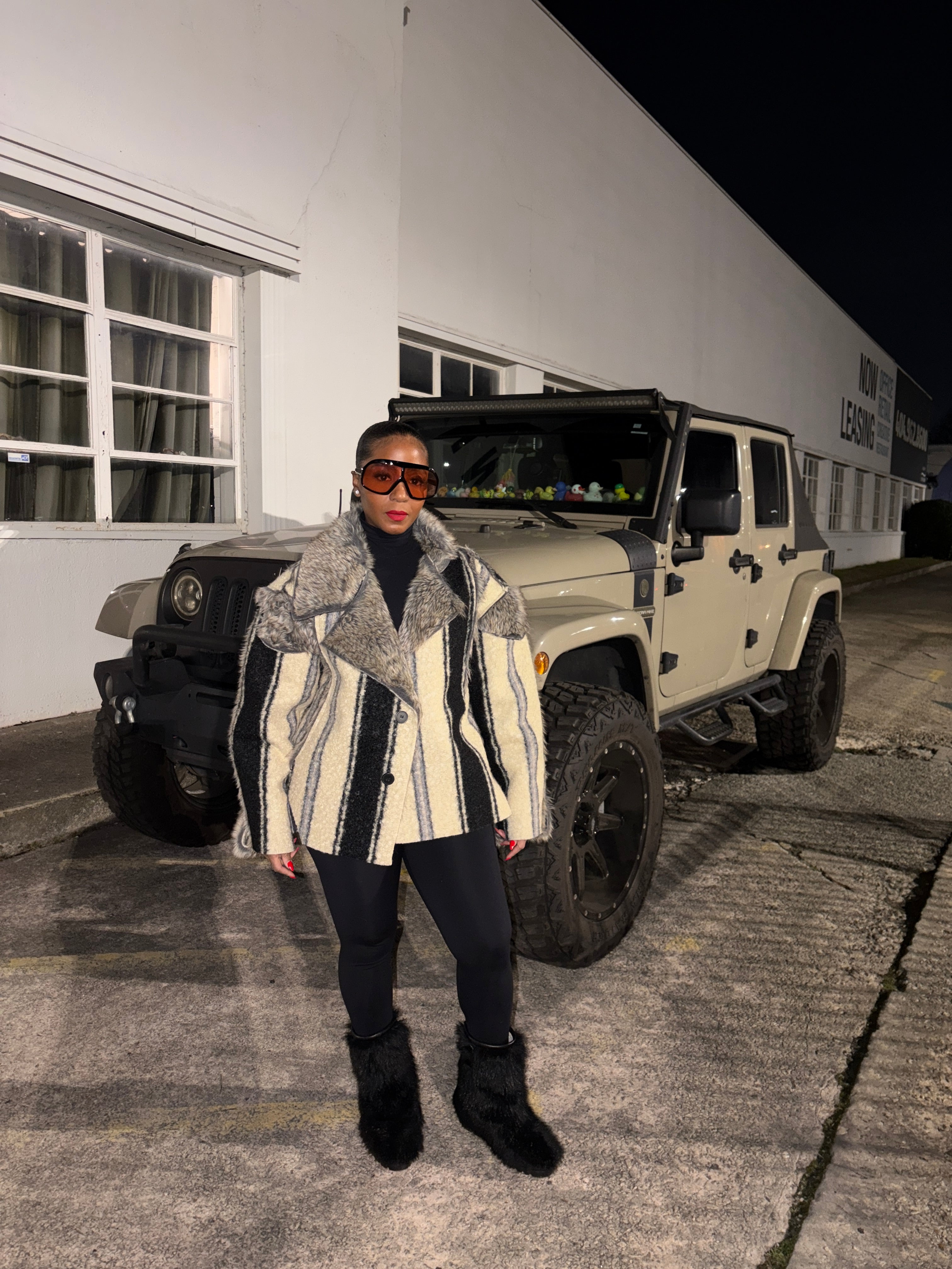 Reversible Shearling Tweed Coat - The Vault by Sacha