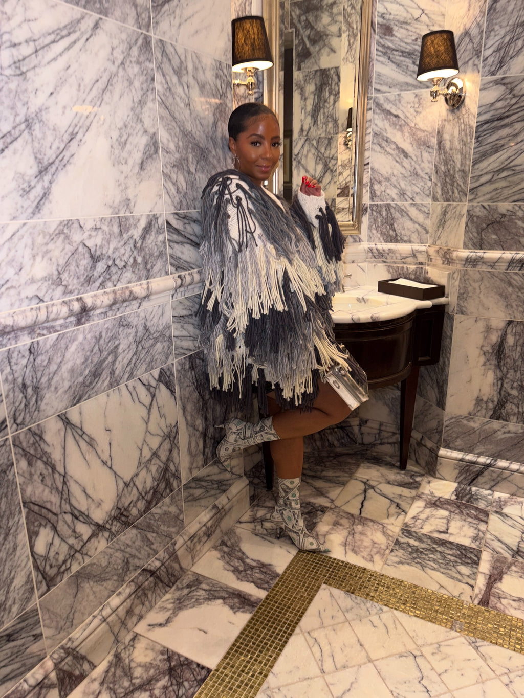 Shake it Baby (grey)Fringe Sweater Coat - The Vault by Sacha