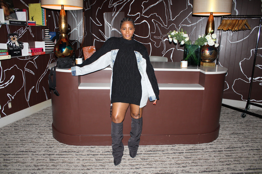 Mixed Media Sweater w. Denim - The Vault by Sacha