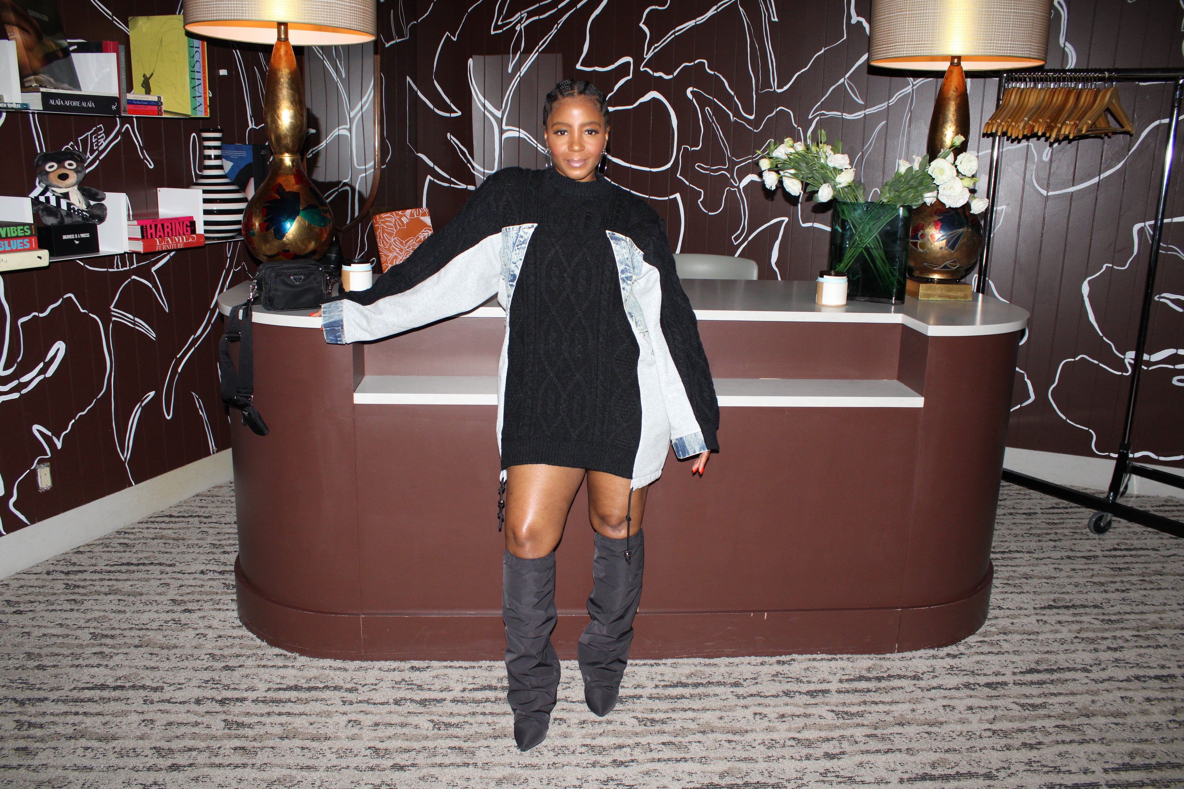 Mixed Media Sweater w. Denim - The Vault by Sacha
