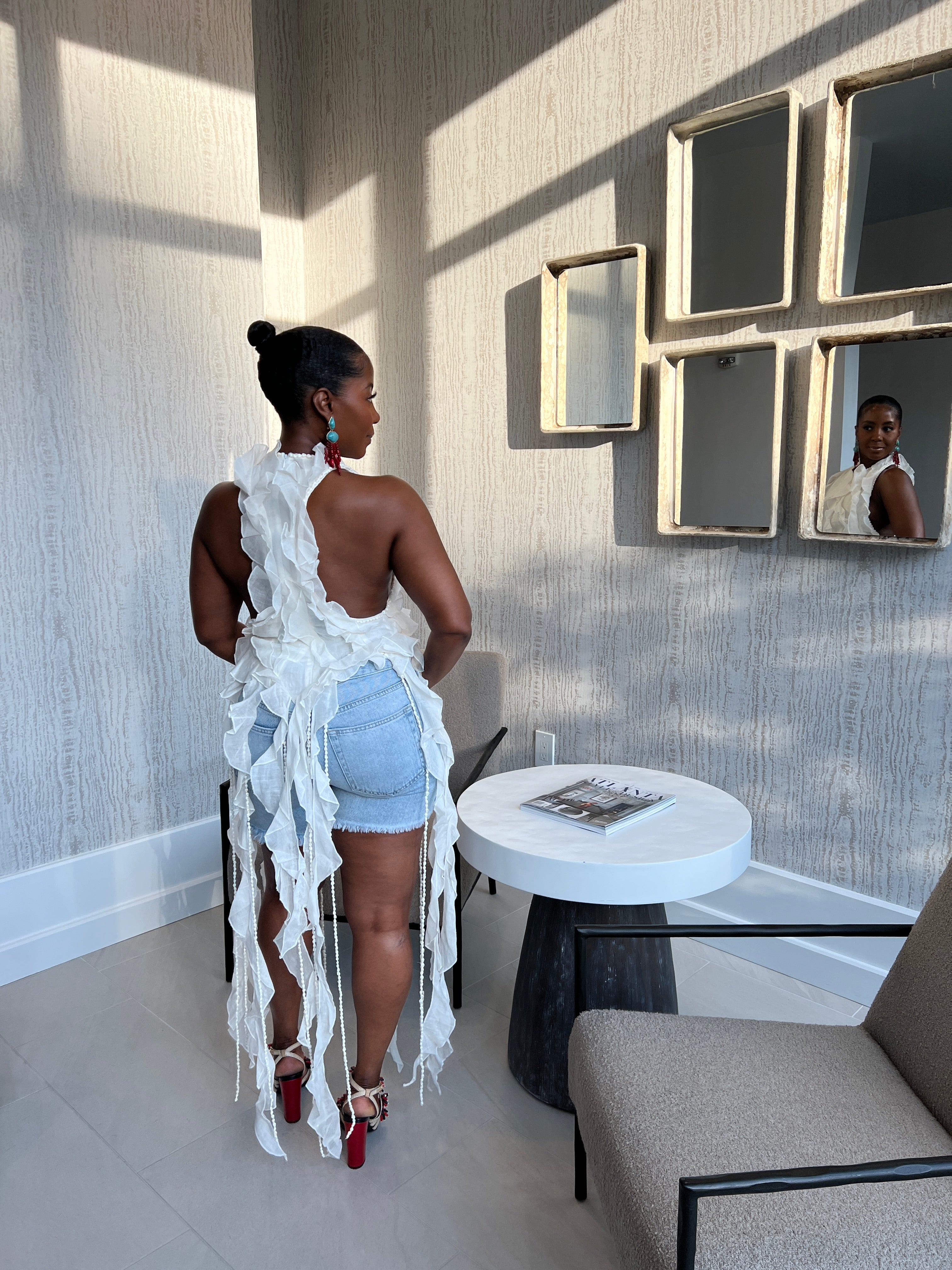 Light Wash Distressed Denim Shorts | FINAL SALE - The Vault by Sacha