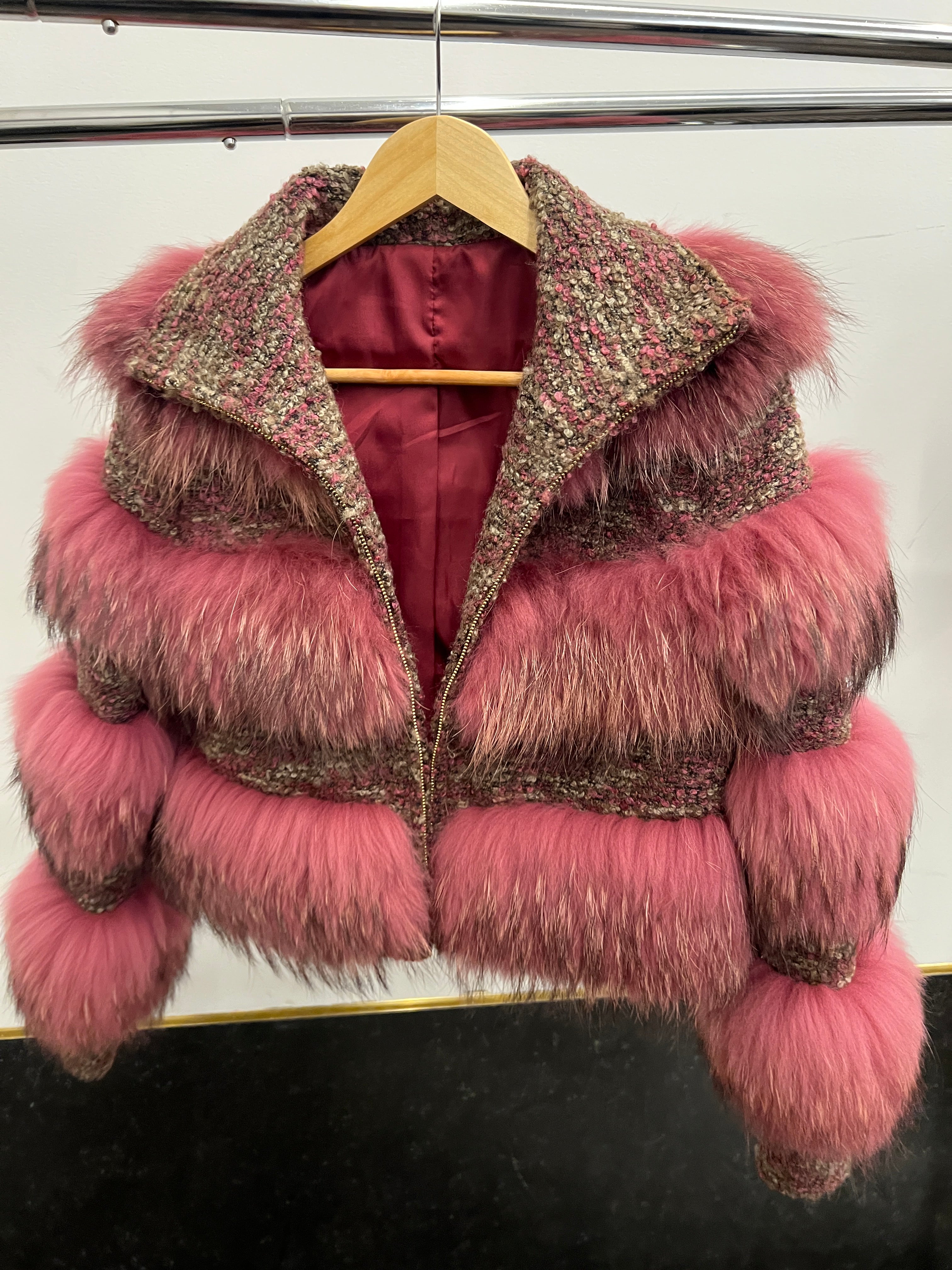 Genuine Fur & Tweed Coat - The Vault by Sacha
