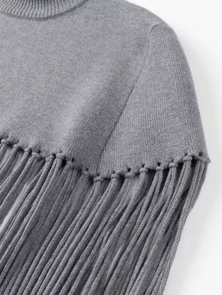 Fringe Knit Poncho - The Vault by Sacha