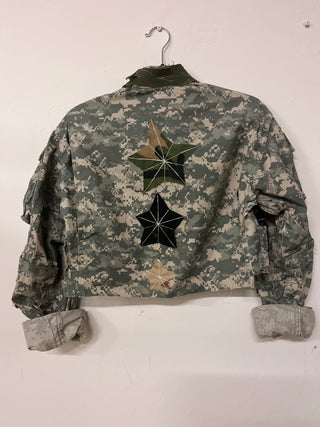 Custom Digital Print Crop Patchwork Jacket