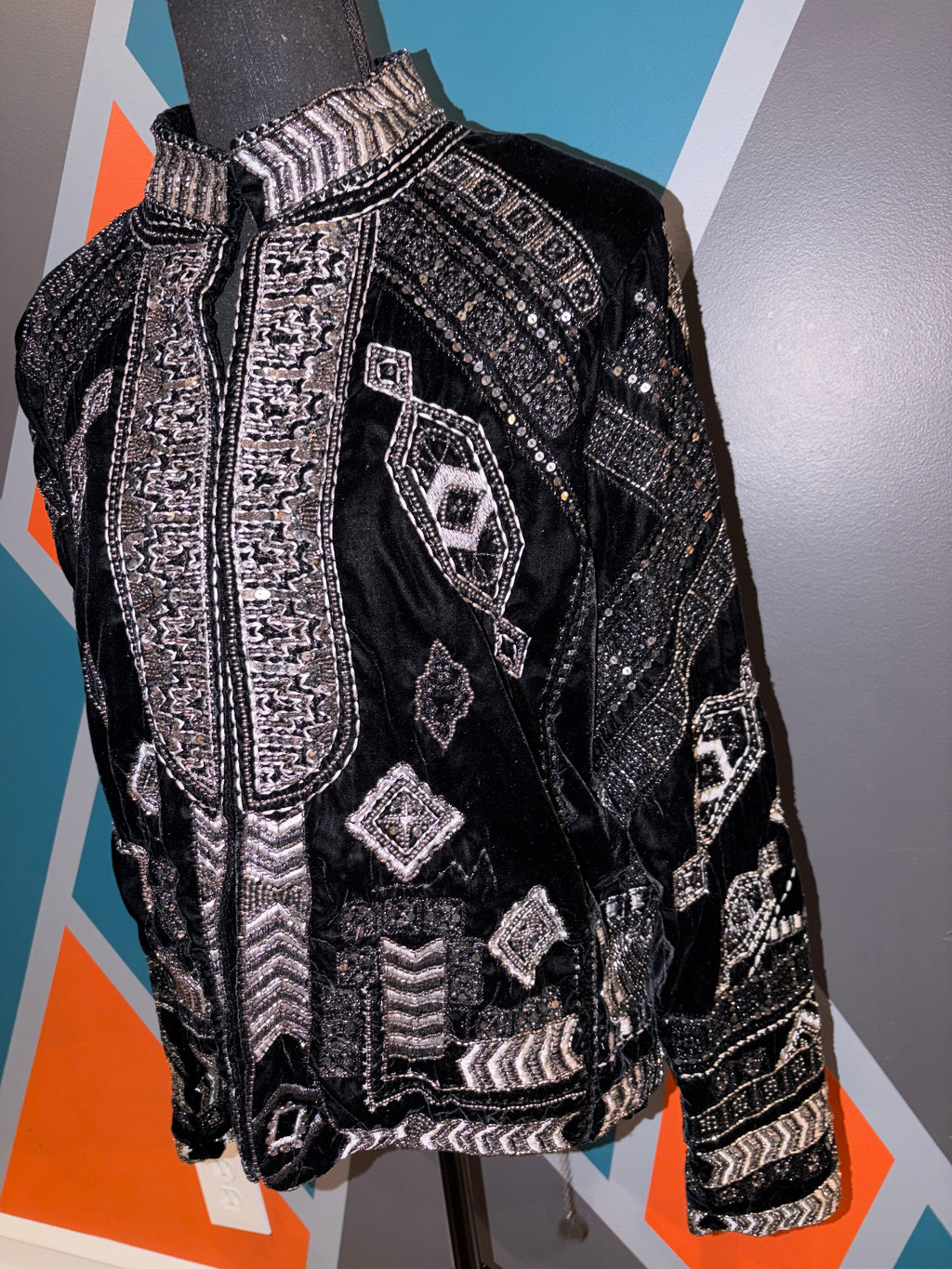 Velvet Embroidered Sequin Jacket - The Vault by Sacha