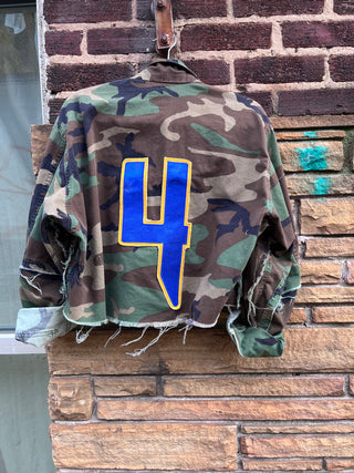 Custom Royal Blue 4 Patchwork Crop Jacket - The Vault by Sacha