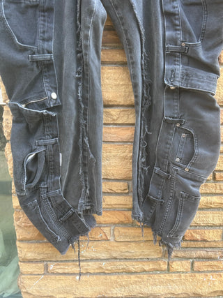Custom Gray Wash Chaps Denim