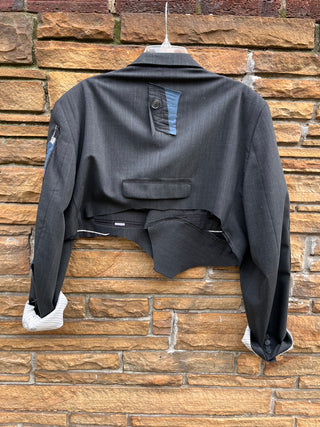 Custom Twinhill Gray & Blue Crop Blazer