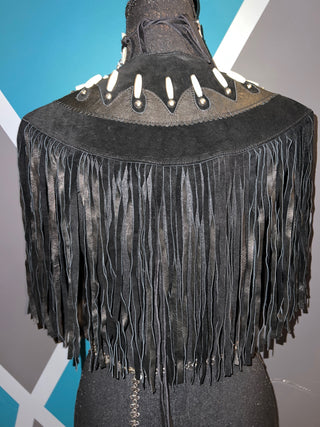 Bad To The Bone Leather Suede Poncho
