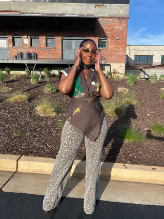 Chic Leopard Denim Two Piece Set | JEANS ONLY