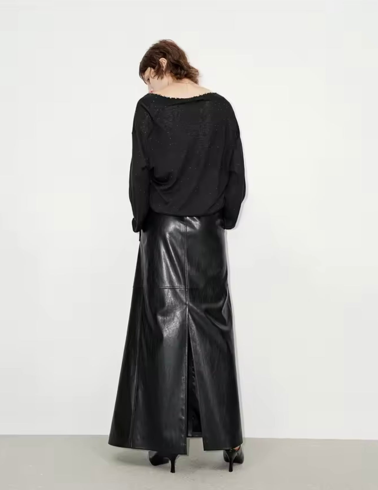 Maxi Split Leather Skirt - The Vault by Sacha