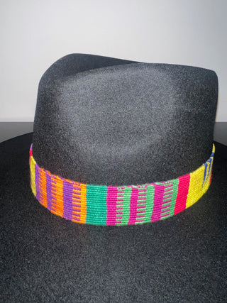 Multi Colors Band Brim Fedora