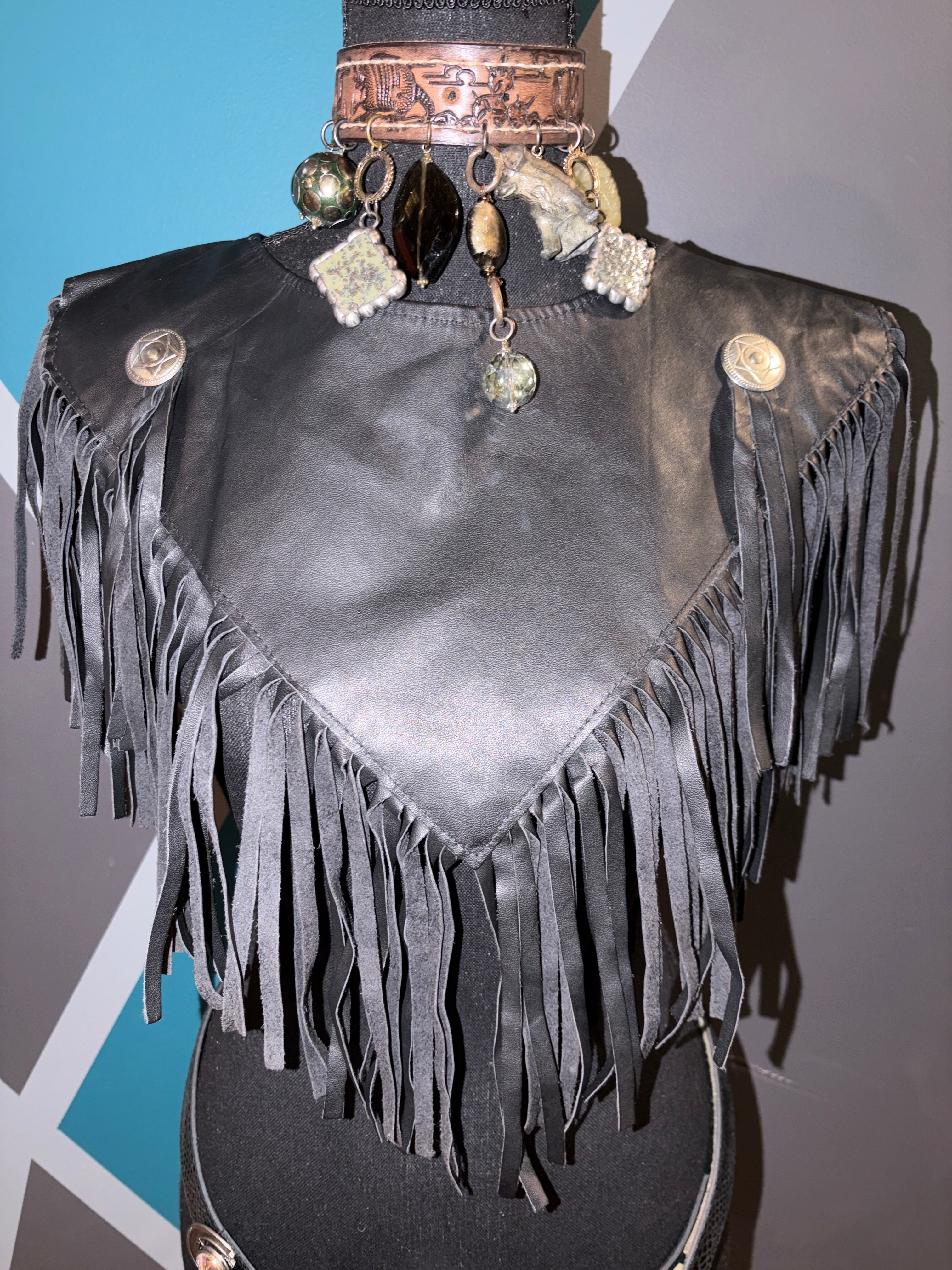 Concho Leather Cape
