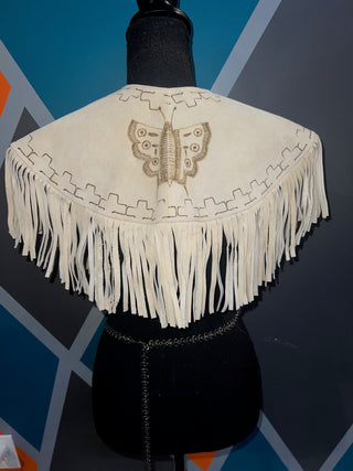 Butterfly Tribe Suede Fringe Poncho