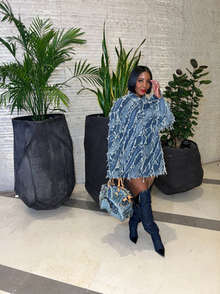 Distressed Denim Shirt - The Vault by Sacha