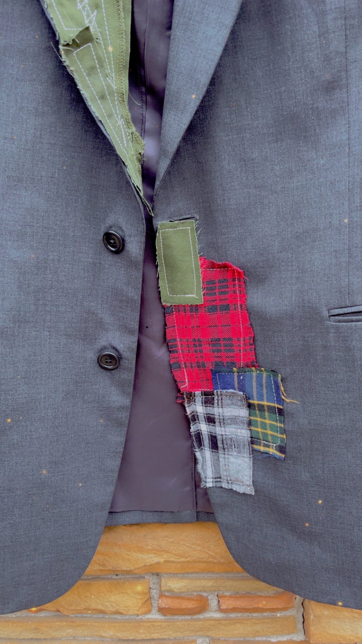 Custom Dark Gray Patchwork Plaid Blazer - The Vault by Sacha
