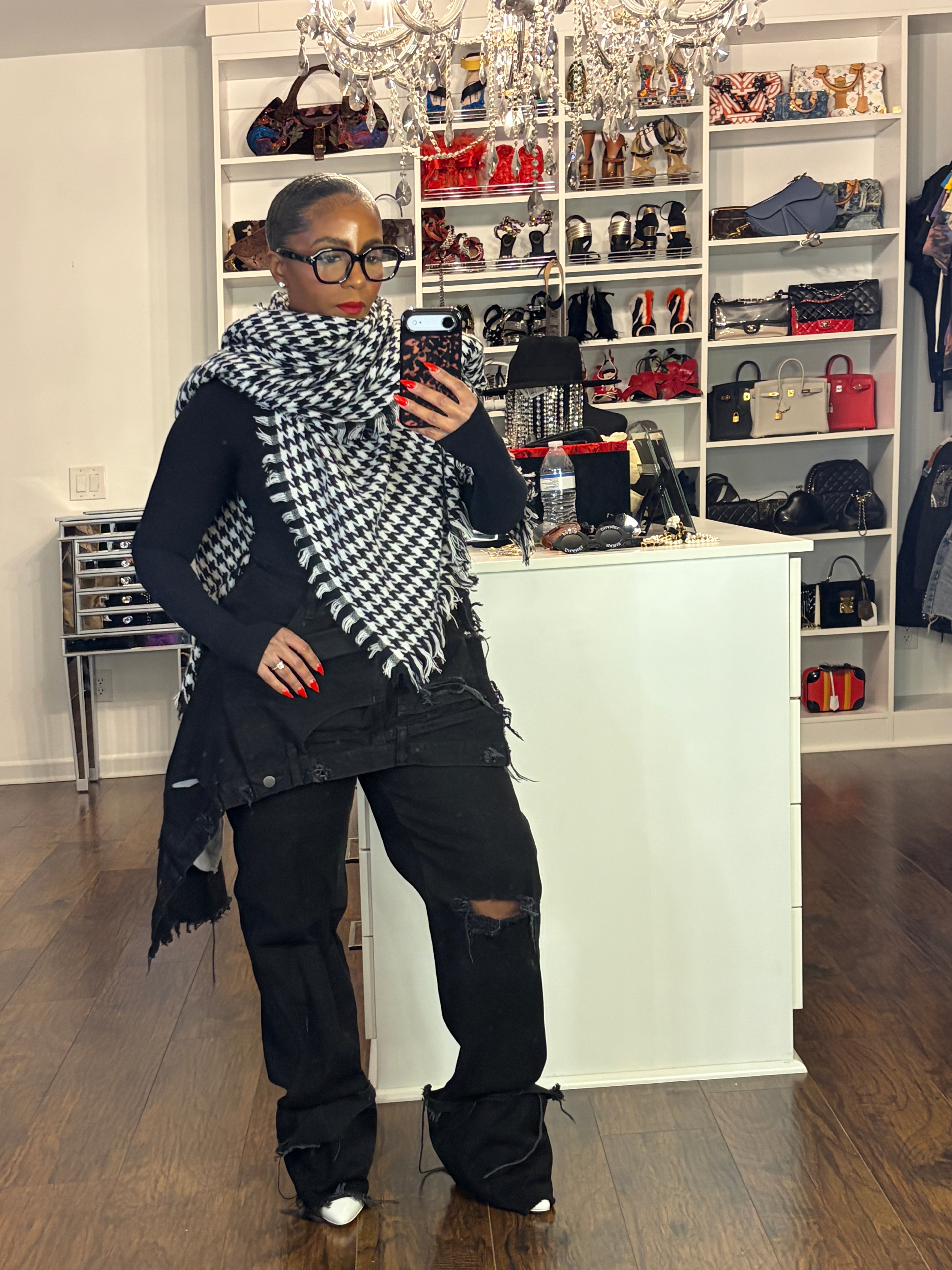 Houndstooth Oversized scarf - The Vault by Sacha