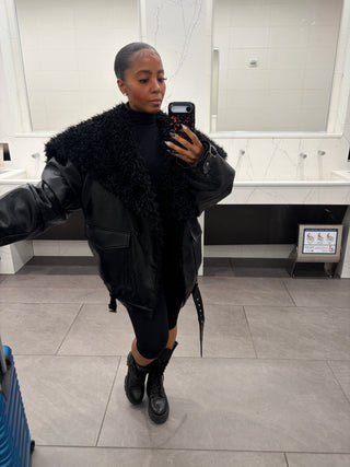 The One Shearling Fur Bomber Jacket - The Vault by Sacha