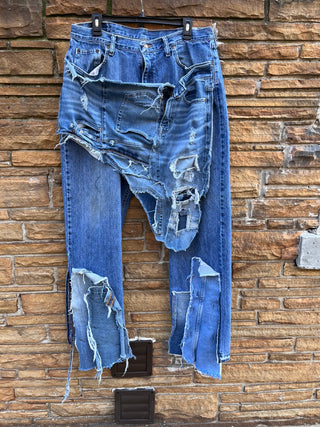 Custom Washed + Distressed Patchwork Chaps