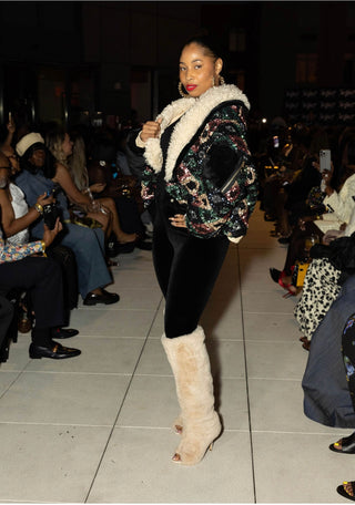 Sequin Shearling Bomber jacket