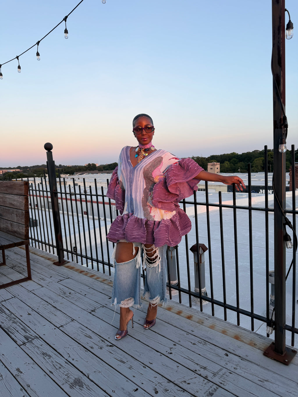 Bohemian Bloom ruffle tunic