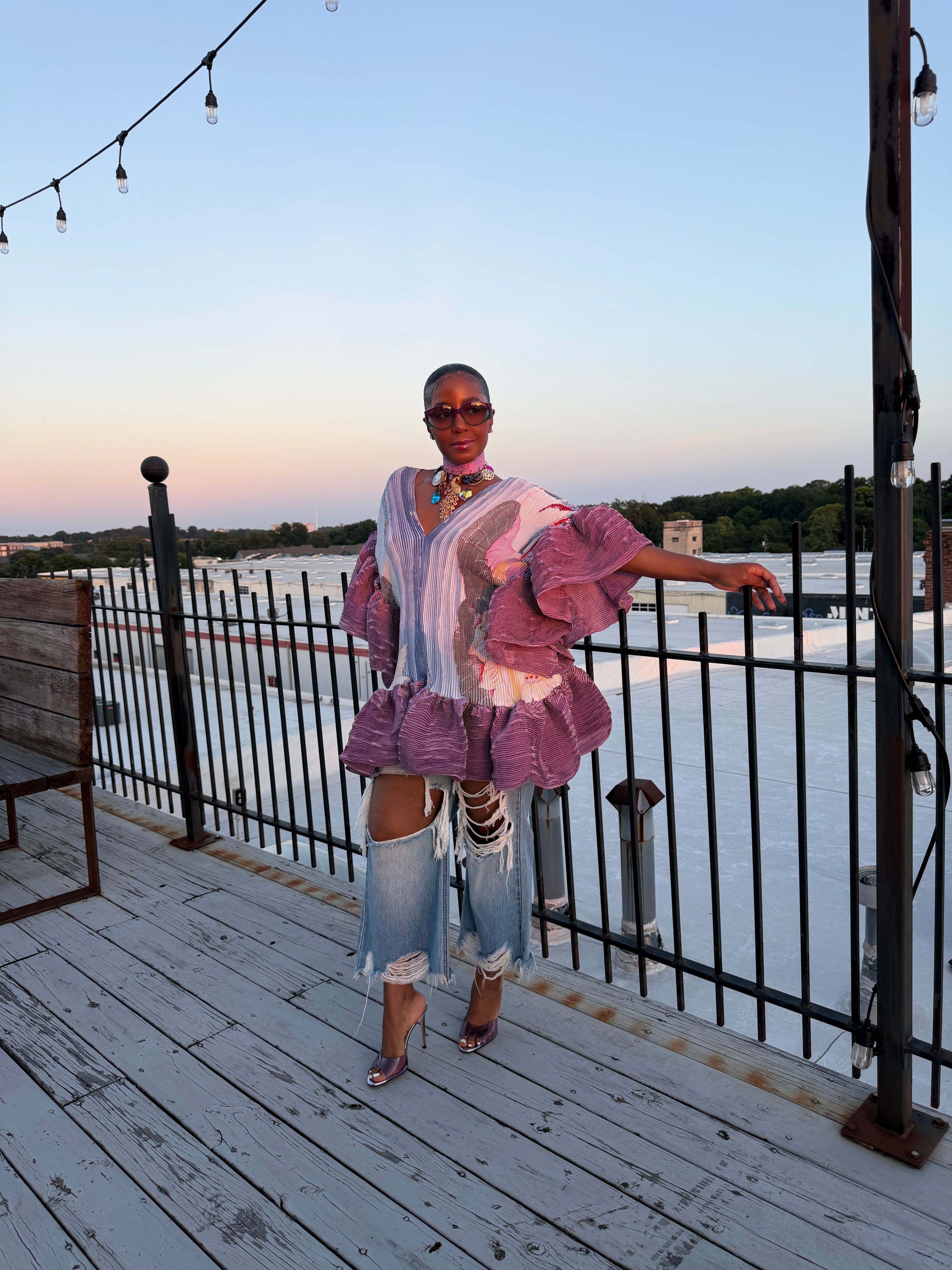 Bohemian Bloom ruffle tunic