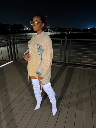 Mixed Media Sweater w. Denim - The Vault by Sacha