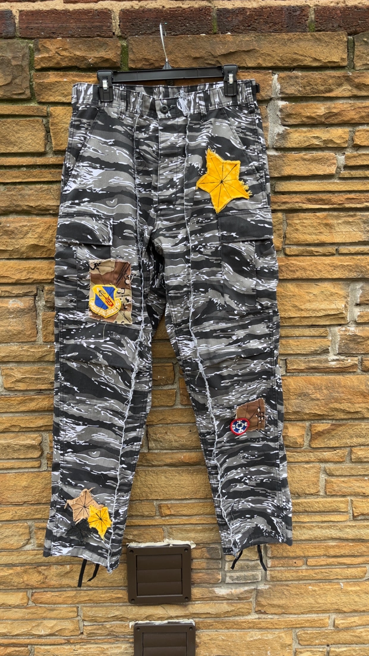 Custom Black & White Tigerstripe Camo Pants - The Vault by Sacha