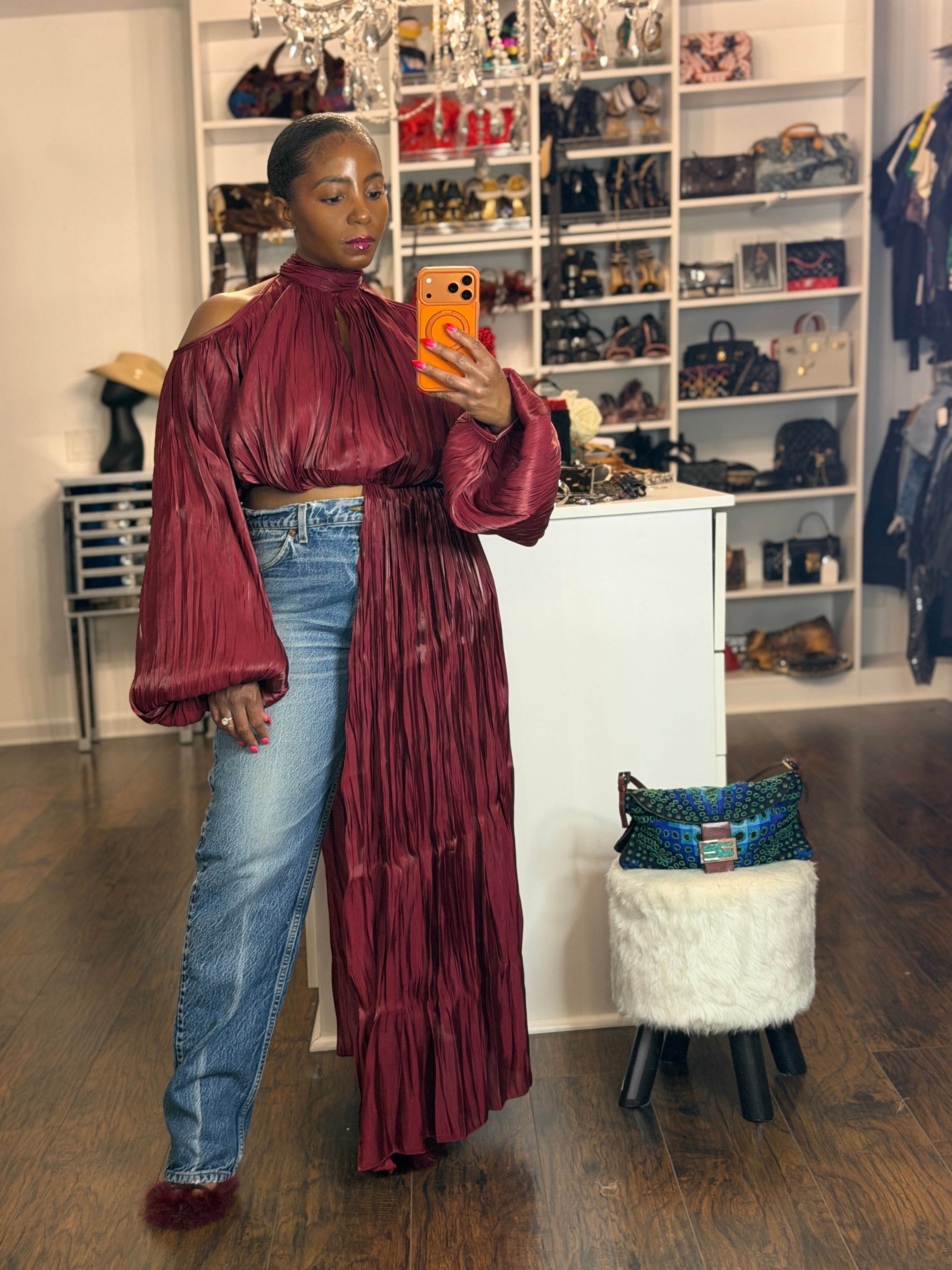 The Bordeaux drape blouse 7/10