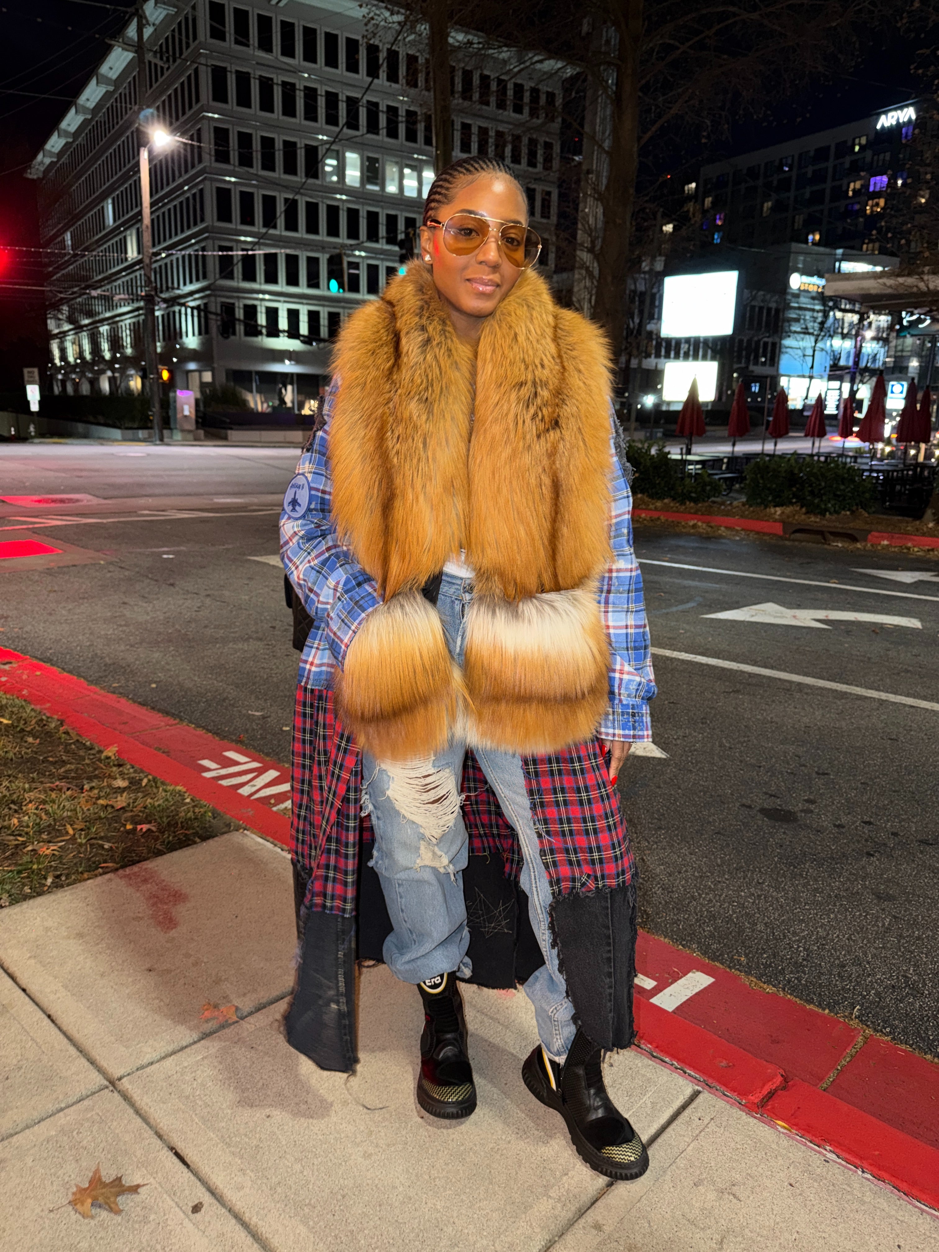 Red Fox Fur Scarf w/pockets - The Vault by Sacha